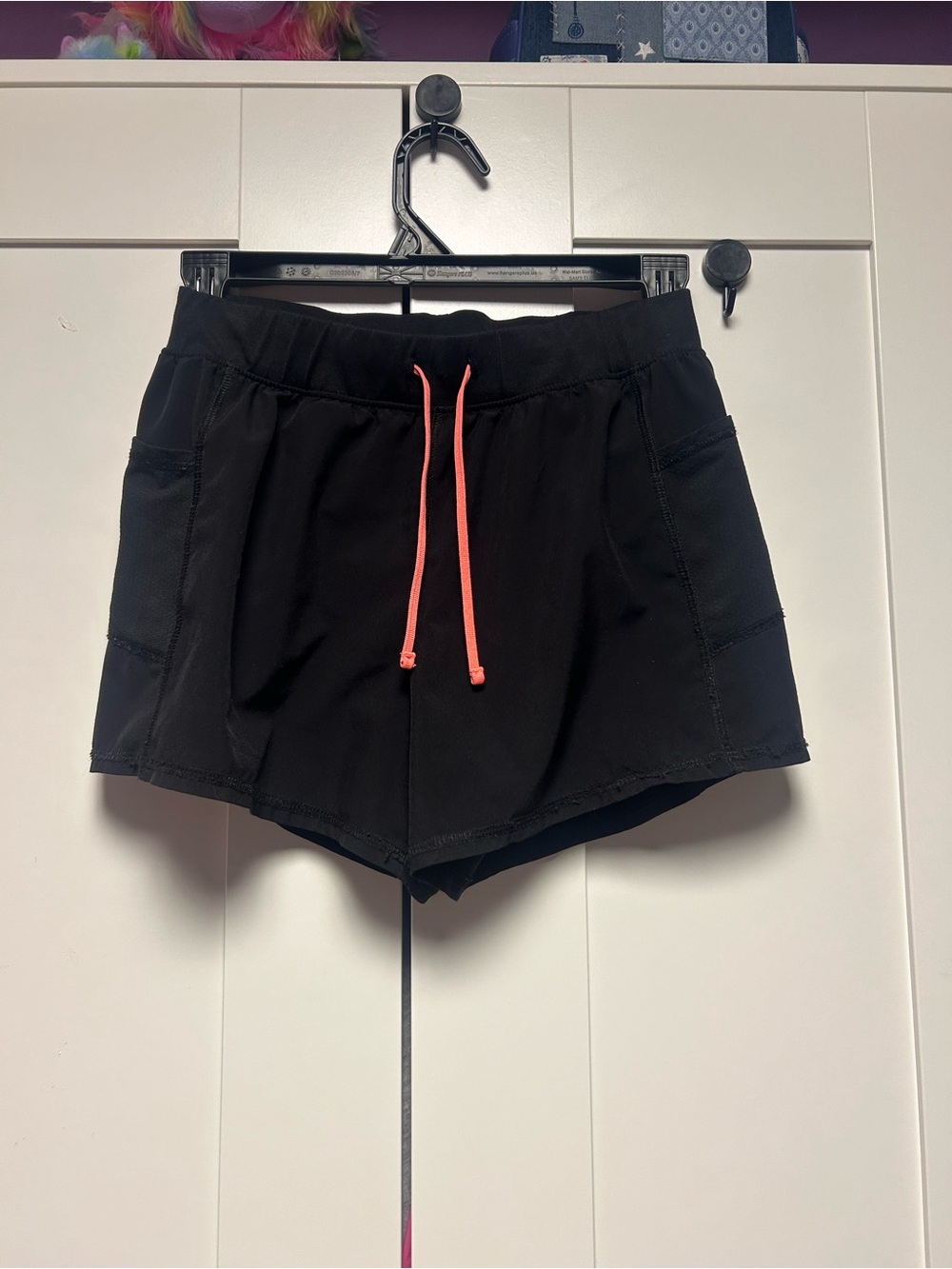 tek gear Black Athletic Shorts with Coral Drawstring